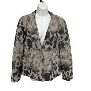 Katherine New York Women's XL  Floral Blazer Artsy Cottagecore Preppy Regal Boho